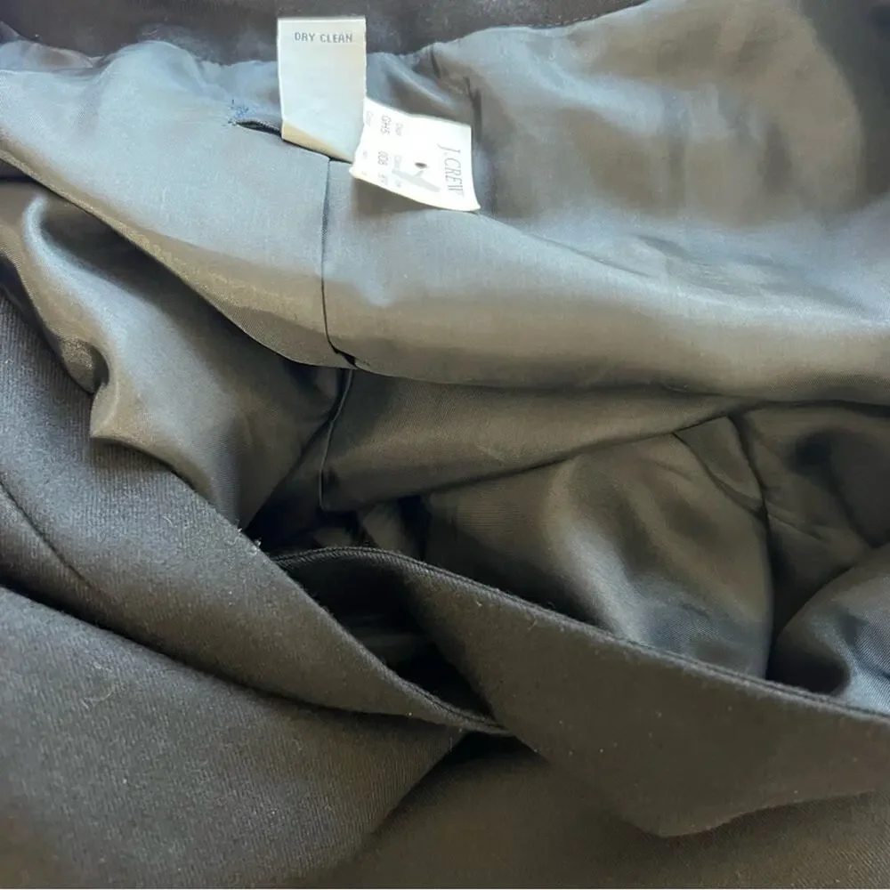 J. Crew Wool Fit and Flare Wrap Style Black Dress Size 6 NWT
